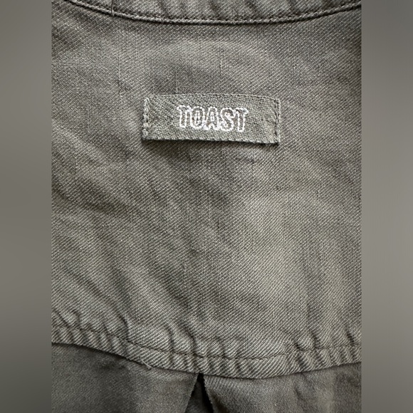 TOAST UK Elena Cotton Linen Tunic Shirt uk size 8/us 4 dark olive green khaki - Picture 4 of 10